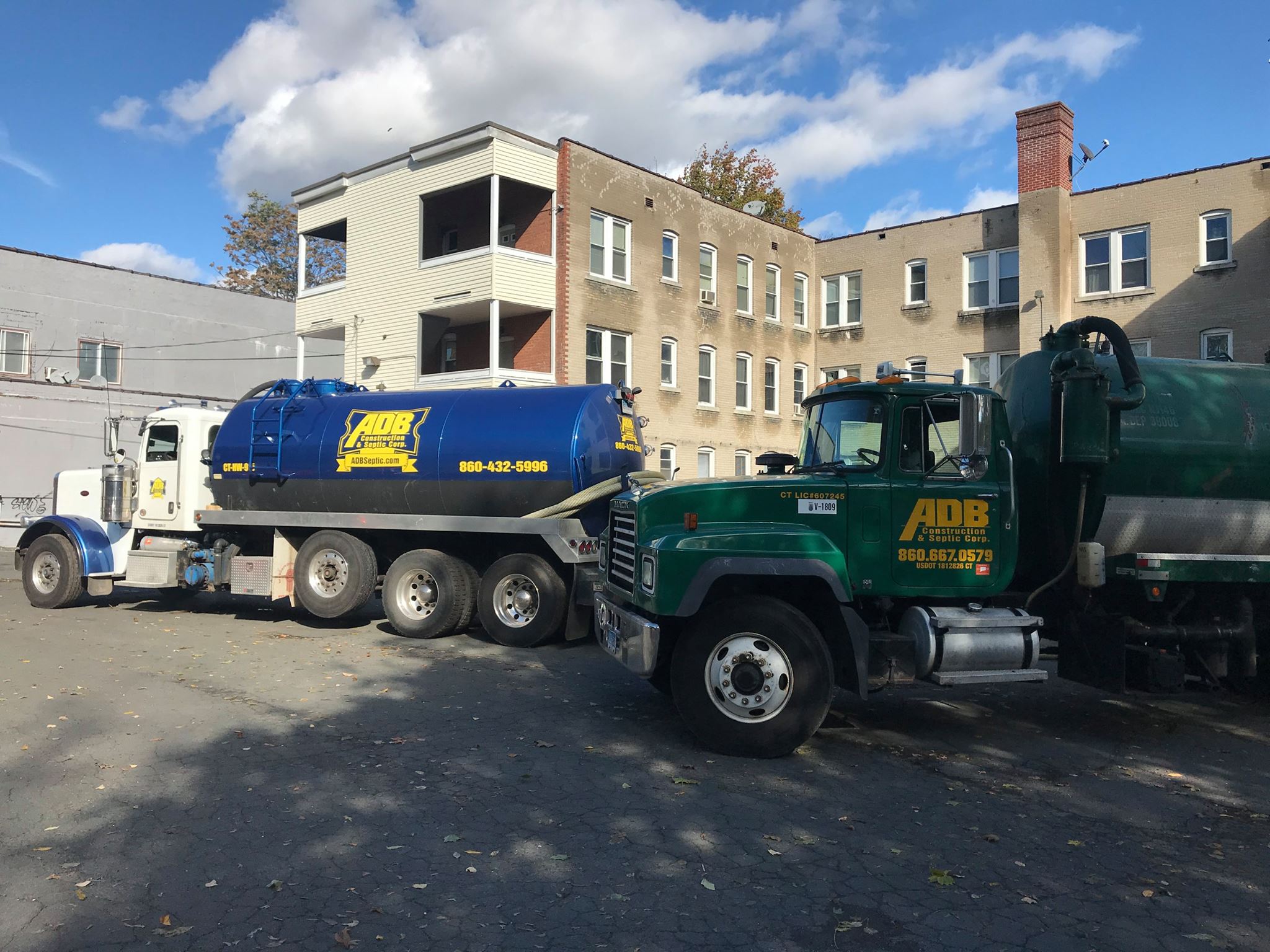 Technician performing septic service