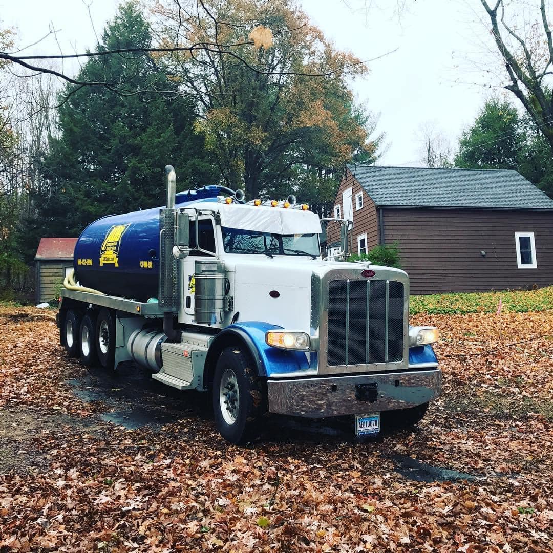Septic truck on site
